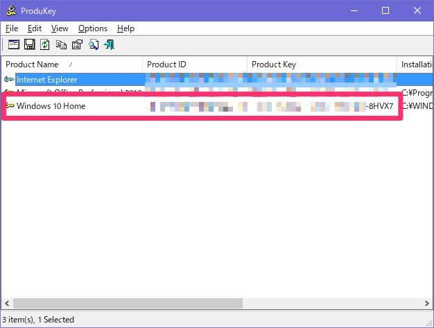 キー windows10 確認 プロダクト